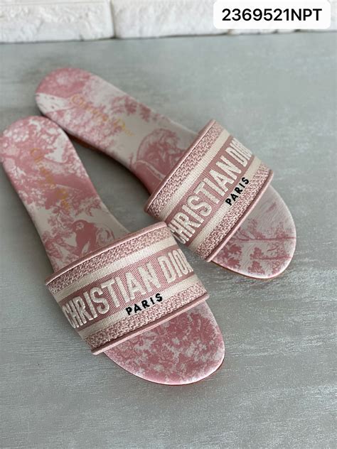 dior print pink|pink Dior slides.